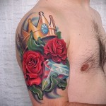 тату цветы для мужчин - фото классной татуировки от 21122015 № 2
