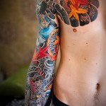 тату цветы для мужчин - фото классной татуировки от 21122015 № 4