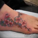тату цветы на ноге - фото вариант от 21122015 № 3