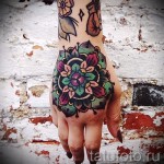 тату цветы на руке для девушек - фото вариант от 21122015 № 5