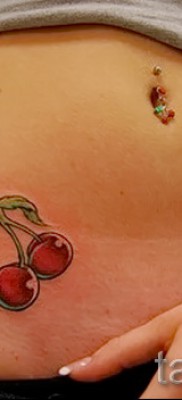 Cherry tattoo on his stomach — examples of tattoos on the photos from 30012016 1