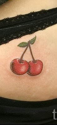 Cherry tattoo on the ass 1
