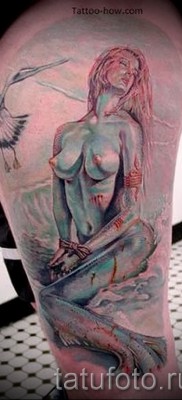 Тату русалка — фото готовой татуировки от 10012016 16