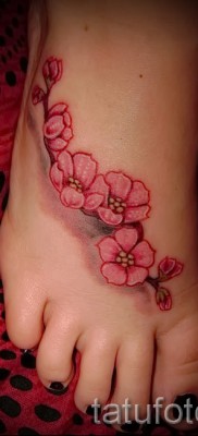 тату вишня на ноге — примеры татуировки на фото от 30012016 4