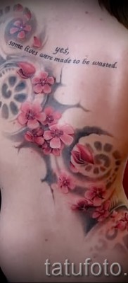 тату вишня с цветком — примеры татуировки на фото от 30012016 2