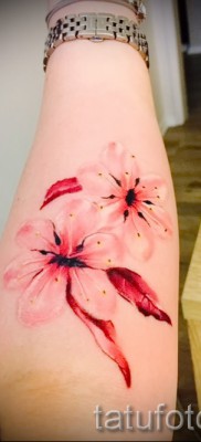 цветы вишни тату — примеры татуировки на фото от 30012016 10