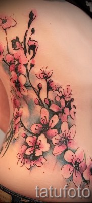 цветы вишни тату — примеры татуировки на фото от 30012016 2