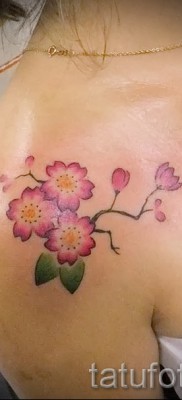 цветы вишни тату — примеры татуировки на фото от 30012016 6