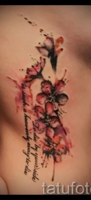 цветы вишни тату — примеры татуировки на фото от 30012016 8