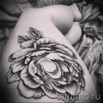 тату пионы на бедре - примеры готовых тату в фотографиях 01022016 3