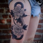 тату пионы на бедре - примеры готовых тату в фотографиях 01022016 9