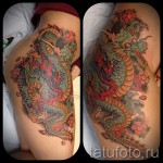 Dragon tattoo on his thigh - examples of finished tattoo photos 01022016 6