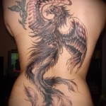 Phoenix Tätowierung auf seinem Rücken - ein Foto des fertigen Tätowierung 11022016 1