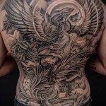 Phoenix Tätowierung auf seinem Rücken - ein Foto des fertigen Tätowierung 11022016 3