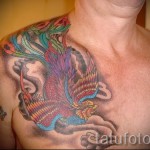 Phoenix Tätowierung auf seiner Brust - ein Foto des fertigen Tätowierung 11022016 3