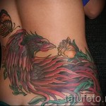 Phönix Tattoo auf dem unteren Rücken - ein Foto des fertigen Tätowierung 11022016 1