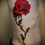 Rose Tattoo sur les côtes - une photo avec un tatouage sur l'exemple 03022016 3