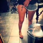cross tattoo on his thigh 2
