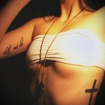 cross tattoo on the ribs - a photo with a tattoo on the example 03022016 1