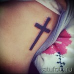 cross tattoo on the ribs - a photo with a tattoo on the example 03022016 2