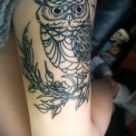 owl tattoo on his thigh 1