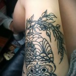owl tattoo on his thigh 3