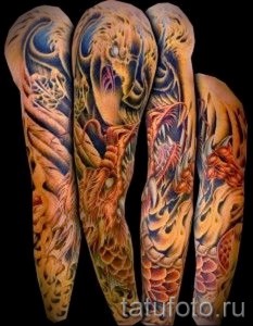 phoenix tatouage manches - une photo du tatouage fini sur 11022016 3