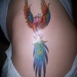 phoenix tattoo on her hip - examples of finished tattoo photos 01022016 1