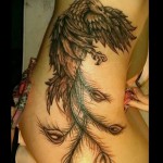 phoenix tattoo on her hip - examples of finished tattoo photos 01022016 2