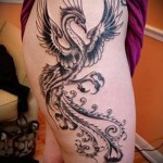 phoenix tattoo on his leg - a photo of the finished tattoo 11022016 1