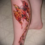 phoenix tattoo on his leg - a photo of the finished tattoo 11022016 3