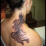 phoenix tattoo on his neck - a photo of the finished tattoo 11022016 1