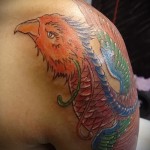 phoenix tattoo on his shoulder - a photo of the finished tattoo 11022016 3