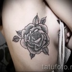 rose tattoo on the ribs - a photo with a tattoo on the example 03022016 1