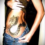 snake tattoo on her hip - examples of finished tattoo photos 01022016 2