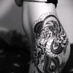 snake tattoo on her hip - examples of finished tattoo photos 01022016 3