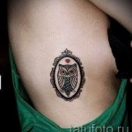 tatouage hibou sur les côtes - une photo avec un tatouage sur l'exemple 03022016 3