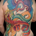tattoo phoenix and the dragon - a photo of the finished tattoo 11022016 1