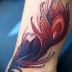 перо феникса тату - фото готовой татуировки от 11022016 2