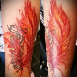 перо феникса тату - фото готовой татуировки от 11022016 6