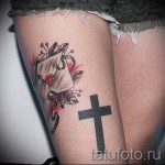 тату крест на бедре - примеры готовых тату в фотографиях 01022016 1