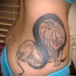 тату лев на ребрах - фотография с примером татуировки от 03022016 2