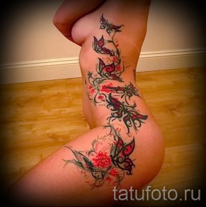 тату на ребрах бабочки - фотография с примером татуировки от 03022016 1