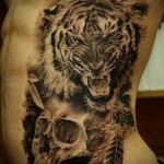 тату на ребрах тигр - фотография с примером татуировки от 03022016 1