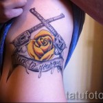 тату пистолет на ребрах - фотография с примером татуировки от 03022016 1