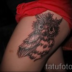 тату совы на бедре - примеры готовых тату в фотографиях 01022016 7