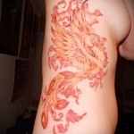 тату феникс на боку - фото готовой татуировки от 11022016 2