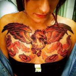 тату феникс на груди - фото готовой татуировки от 11022016 15