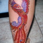 тату феникс на ноге - фото готовой татуировки от 11022016 7