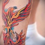 тату феникс на ноге - фото готовой татуировки от 11022016 8